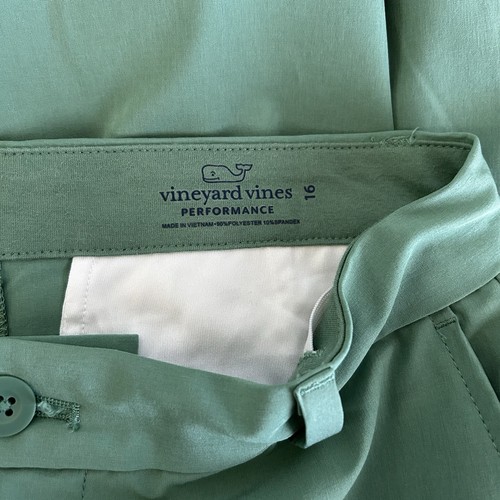 Vineyard Vines Performance Breaker Golf Pants SZ 16 Green Adjustable Waist - Picture 6 of 8