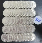 $5.00 Face Value 90% Silver 1955-S BU Roosevelt Dimes