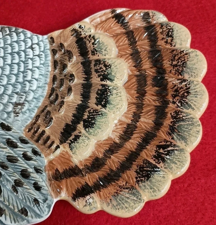 Bandeja para baratijas de pavo NOS decoración otoño acción de gracias cuchara resto, plato para galletas, etc. 7"  Foto 4 de 4