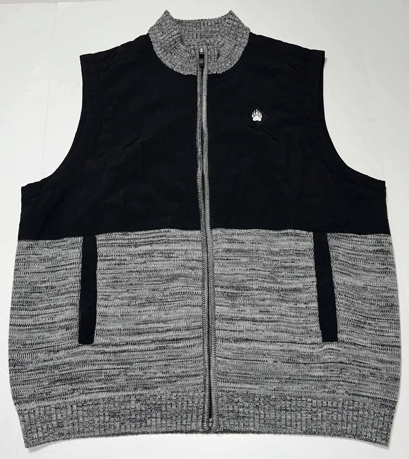 Alaskan Hardgear Men XL Wateroff Merino Wool Sweater Vest Grey Black Duluth EUC