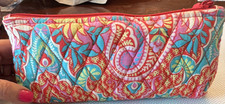 Vera Bradley Quilted Fabric Zipper Makeup Bag...
