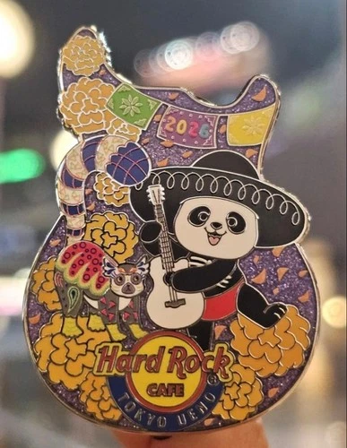 Hard Rock Cafe Tokyo UYENO 2026 DAY OF THE DEAD Panda Pin Badge from Japan