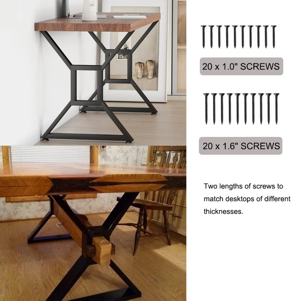 Metal Table Legs - Heavy Duty Desk & Furniture Legs, Modern Industrial Set of... - Imagem 3 de 4