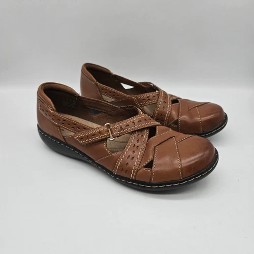 Scarpe mocassino Clarks Comfort Collection in pelle Ashland Spin Q marrone taglia 8