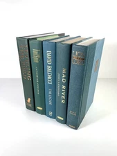 Lot 5 GREEN TURQUOISE Hardcover Books Gold Lettering Decor Staging Podcast Props