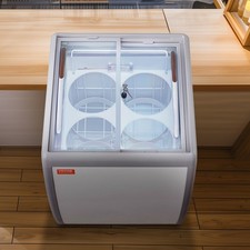 5.6 Cu.ft Commercial Ice Cream Display Case Gelato Dipping Freezer Cabinet