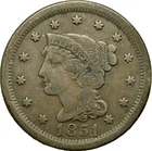 Photo of a 1851-P Large Cent from an eBay listing that sold on Jul 20, 2026