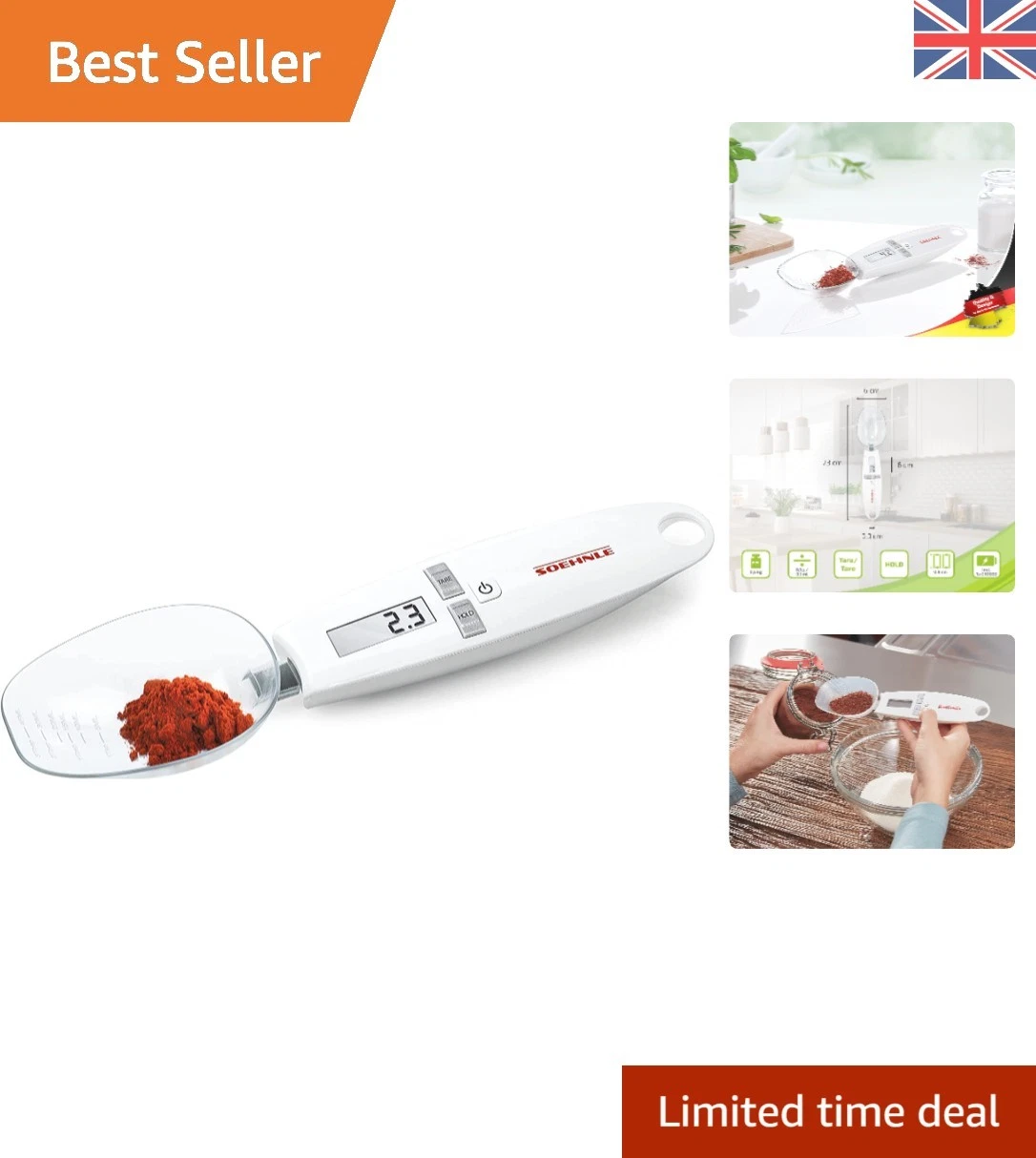 Cooking Star Precision Digital Measuring Spoon - 500g Capacity, 0.1g Accuracy