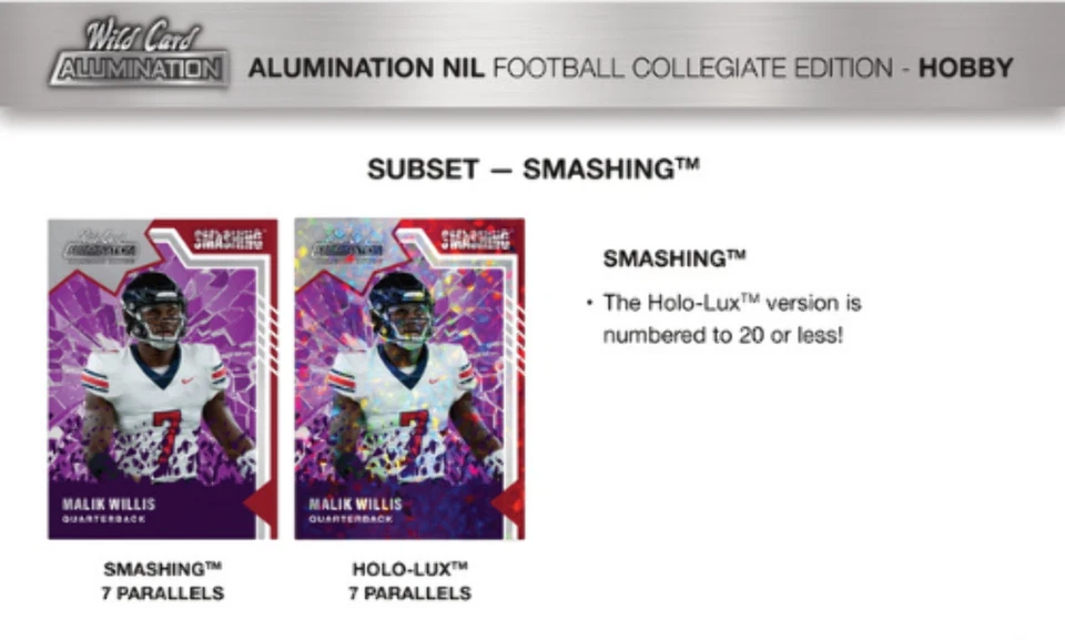2022 Wild Card Alumination NIL Football Collegiate Edition Hobby Box - Image 3 of 4