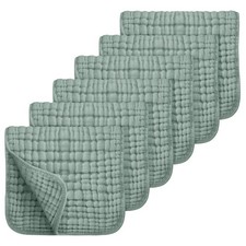 Looxii Muslin Burp Cloths 6 Pack - 20" x 20x10 Inch Pack of 6 , Dark Green