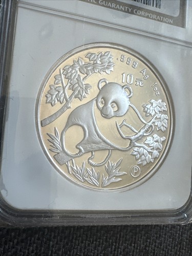 Moneta Argento 1992 Cina Panda 10 Yuan NGC PF 69 Piccola Data ULTRA CAMEO -014 - Foto 5 di 9