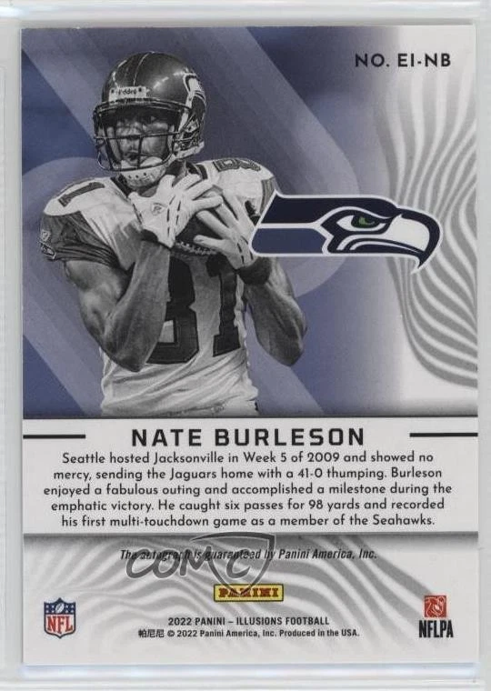 2022 Panini Illusions Elusive Ink Black /50 Nate Burleson #EI-NB Auto - Image 2 of 2