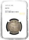 1875-CC Seated Liberty Half Dollar : NGC AU53