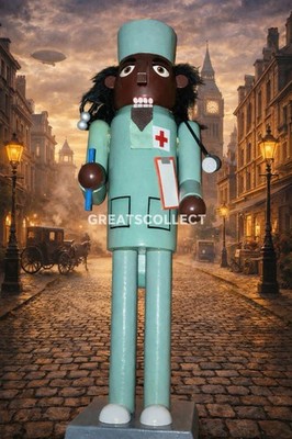 Nutcracker African American Wood Male Nurse 14 inch By Thirty Fourth Main