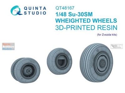 QTSQT48167 1:48 Quinta Studio Su-30SM Flanker Wheels (ZVE kit)