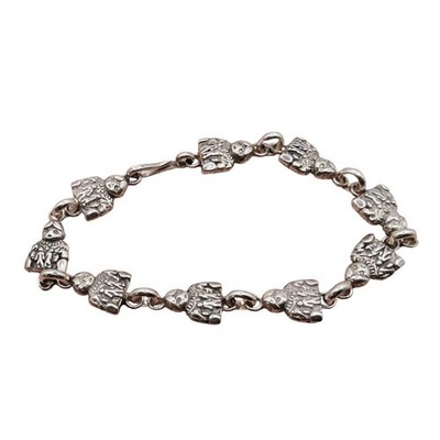 Vintage Navajo   Storyteller American SS 925 Folk People Link Bracelet 7.5 ''