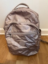 Kipling Pink Metallic Diaper Backpack Bag 15.5  