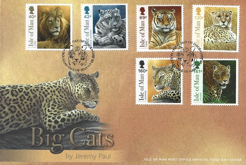 2013 Isle of Man Big Cats by Jeremy Paul (Sepac) First Day Cover