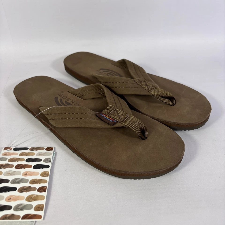 Chanclas Rainbow Premier de cuero de una sola capa correa estrecha para mujer talla 6,5-7” Foto 2 de 4