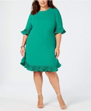 Alfani. Plus Size Pleated Flounce Dress