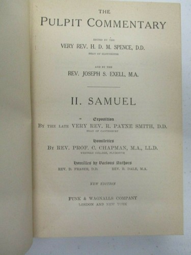 THE PULPIT COMMENTARY HC VOLUME 10 SAMUEL V II H. D. M. SPENCE JOSEPH EXELL 1945 - Picture 5 of 5
