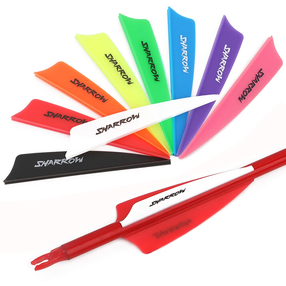 50X 2" 3" Archery Arrow Feather Rubber Vanes Fletches Fletching Arow Shaft DIY - Image 2 of 4