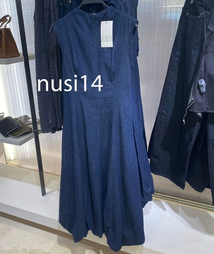 ZARA NEW WOMAN MIDI DENIM BALLOON DRESS DARK INDIGO BLUE XS-XXL 6929/288 - 第 3/4 張圖片