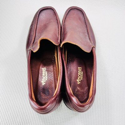 Vincenti Soft Calfskin Leather Driving Loafers Mens Size 9.5 