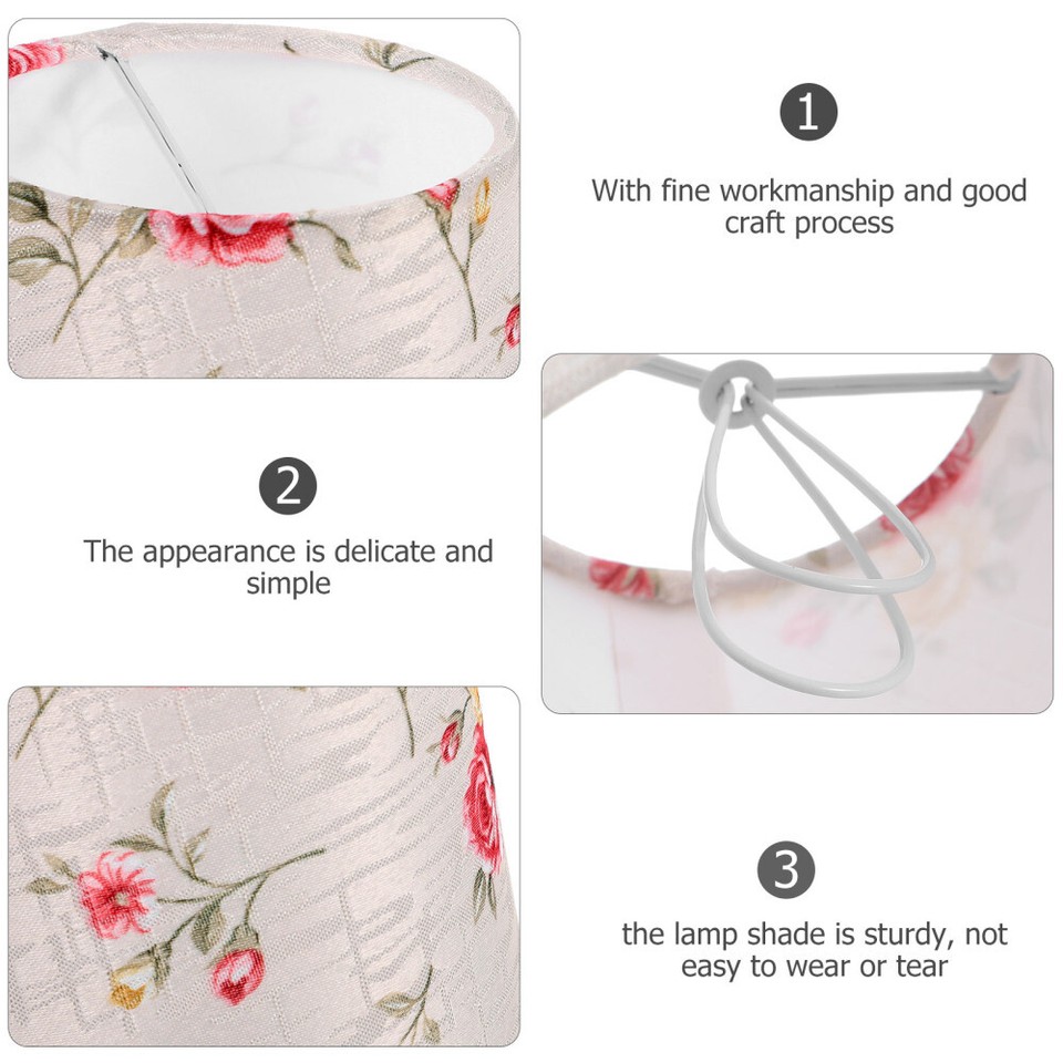 Small Clip on Lamp Shade Floral Shades Bulb Lampshade Dust Guard Gift