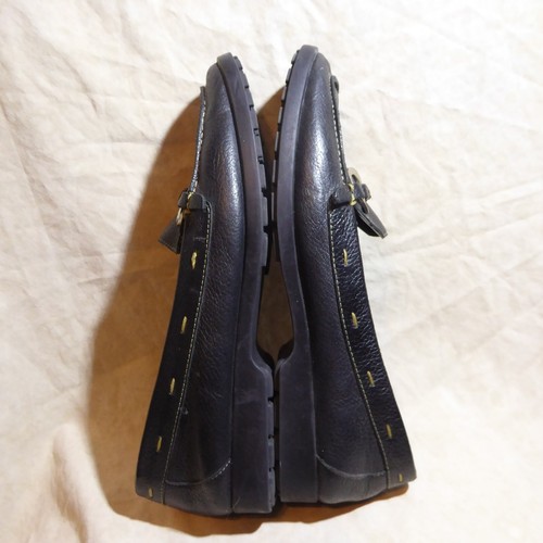 🥿 Villager by Liz Claiborne Loafers sz 10 M Black Leather; Strap Details - Picture 10 of 16