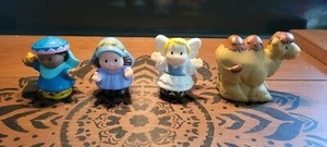 4 Fisher Price Little People Nativity Christmas Figures Replacement Angel Camel