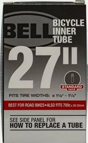 Bell 27" Standard Valve Bike Tire Inner Tube 1-1/8”- 1-1/4" Fits 700c 28-32mm