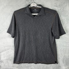 tommy bahama polo shirt mens XL gray short sleeve