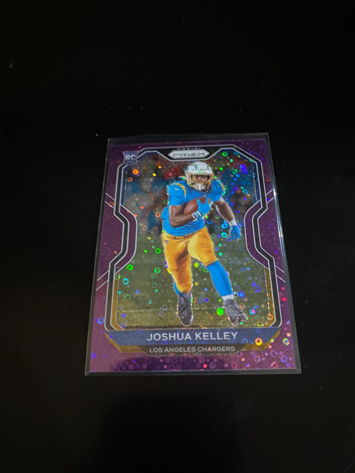 Joshua Kelley 2020 Panini Prizm Purple Disco Prizm /35 RC Chargers 326