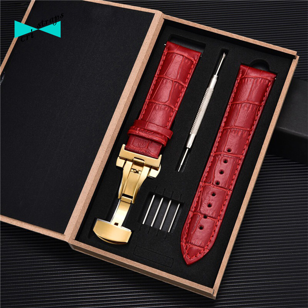 CINTURINO OROLOGIO ROSSO 16 Mm Goffratura Coccodrillo - Foto 10