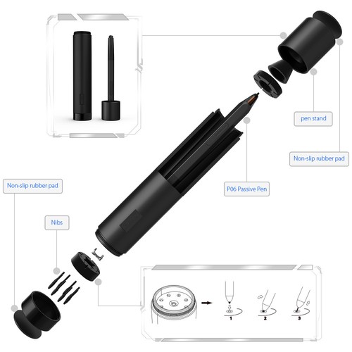 XP-Pen Deco 02 Grafiktablet Pen Tablet Stift mit Radiergummi zum Fernunterricht - Bild 6 von 11