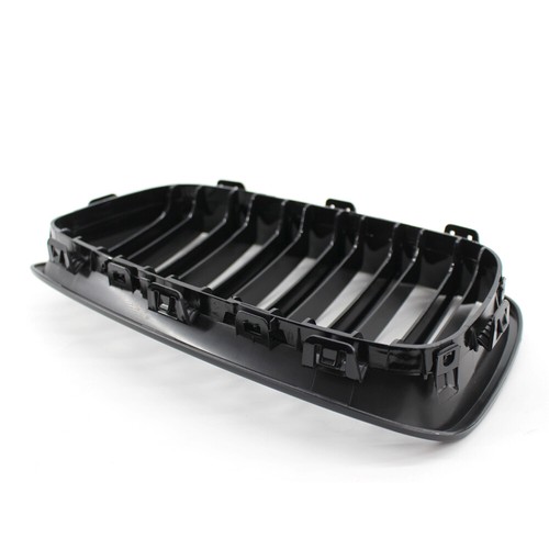 Gloss Black Double Slat Front Kidney Grille Grill For BMW F20 F21 1-Series 11-14 - Picture 8 of 8