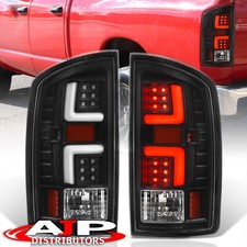 Black Led Tail Lights White Tube For 2007-2008 Dodge Ram 1500 07-09 2500 3500