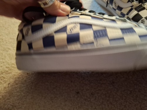 VANS Mens Classic Big Checker Black Navy Size 9 Canvas Shoes Sneakers Women 10.5 - Picture 12 of 22