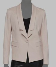  1295 Jason Wu Women's Pink Gabardine One Button Wool Blazer Jacket Size 0