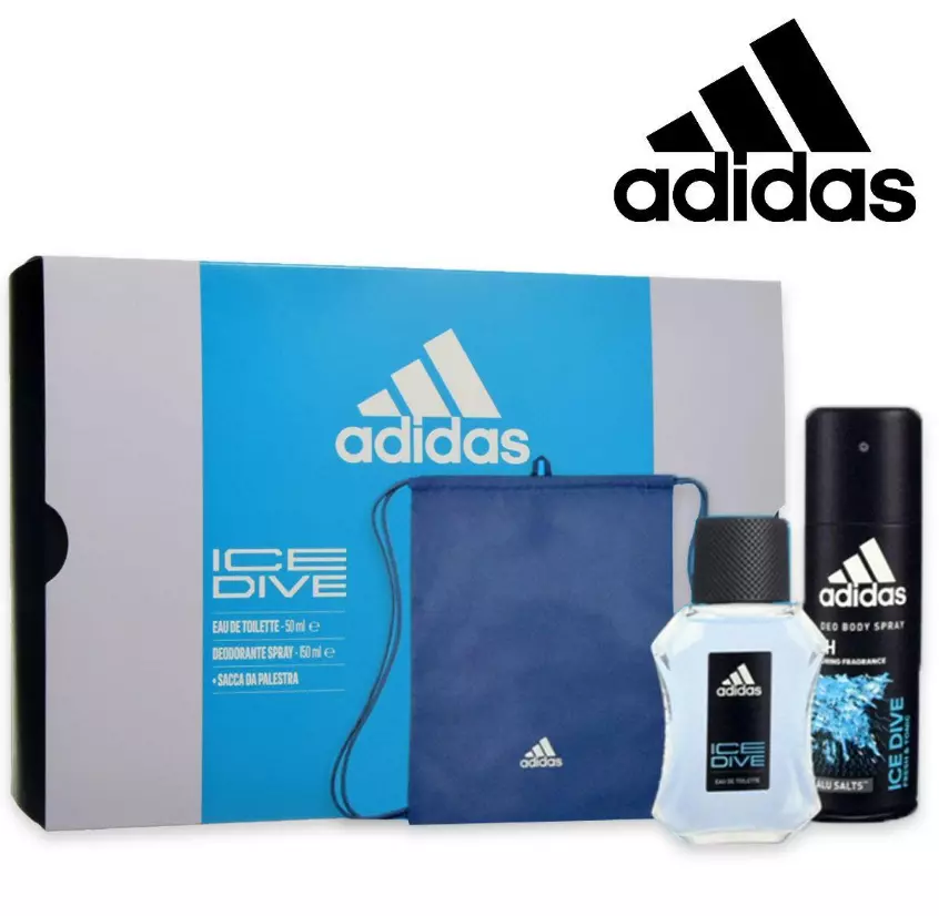 Perfume for Men adidas Ice Dive EDT 50ml Deodorant 150ml Bag Gym