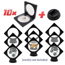 10x 3D Floating Frame Display Stands Holder Base for Jewelry Medallion Specimens