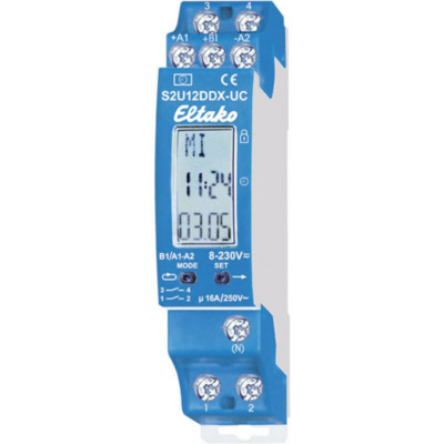 Eltako S2U12DDX-UC Hutschienen-Zeitschaltuhr 230 Volt Zeitschaltuhr 2 Kanal