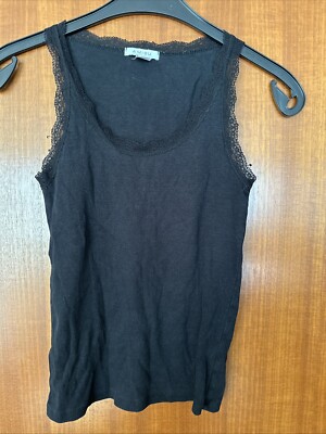 Amisu Shirt ärmellos Spitze schwarz Gr. S