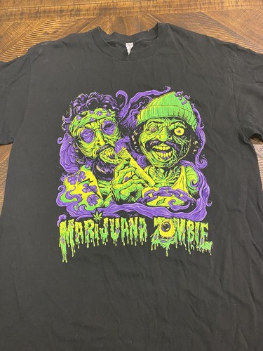 Cheech and Chong Marijuana Zombie Weed Cannabis 420 Size Medium Graphic T-Shirt - Picture 2 of 2