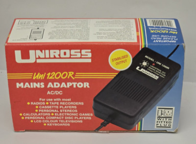 UNIROSS Uni 1200R Universal Mains Voltage Change AC/DC Adaptor 1.5v - 12v