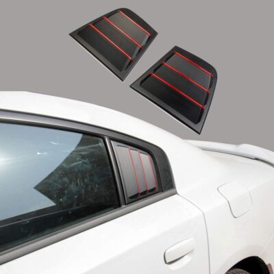 Black Body Side Window Cowl Louvers Air Vent Scoop Shade Cover for Dodge Charger