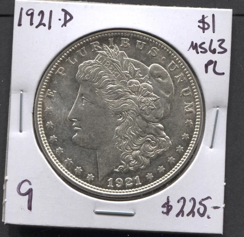 1921-D-US Morgan Silver Dollar-UNC Proof Like