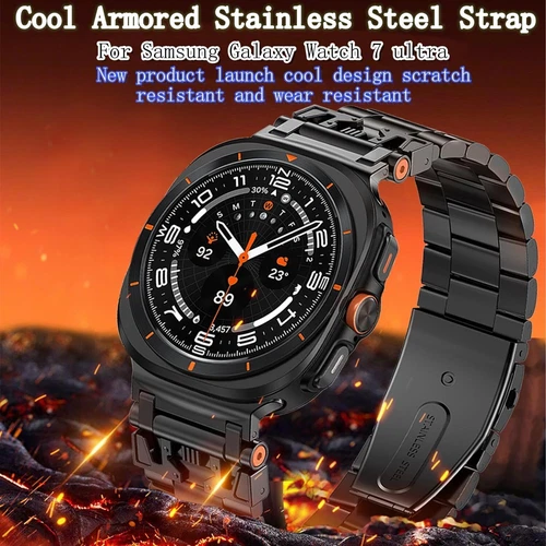 Armor Stainless Steel Strap For Samsung Galaxy Watch 7 Ultra 47mm Band Bracelet - Picture 14 of 47