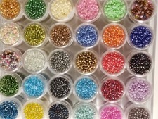 BULK LOT-30 FULL Cylinders -2mm Seed Beads  Container  30 FREE Charms